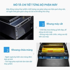 MÁY BỌC MÀNG THỰC PHẨM HW450 INOX – CẮT MÀNG TỰ ĐỘNG | PVN9679