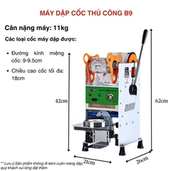 Máy Dập Cốc YILI B9 Máy Ép Miệng Ly Nhựa Thủ Công, Máy Dập Nắp Cốc Trà Sữa Bảo Hành 12 Tháng