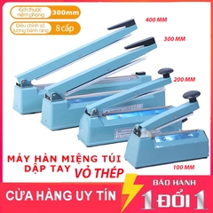 {Đủ Mẫu} Máy Hàn Miệng Túi Nilon [Vỏ Sắt ] Túi Zip Dập Tay Để Bảo Quản Thực Phẩm, Bọc Sản Phẩm Bán Hàng, Cắt Màng Co [Bảo Hành 3 Tháng]