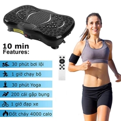 Máy Rung Lắc Toàn Thân Giảm Béo – Màn Hình LCD, Nhạc Bluetooth, Remote Điều Khiển