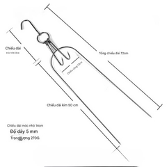 Móc Heo Sữa Inox Vuông Dày – Bộ Phụ Kiện Quay Heo Sữa Chuyên Nghiệp