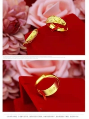 Nhẫn Đôi, Nhẫn Cưới Cho Nam Và Nữ Mạ Vàng Jewelry Vàng Cát Việt Nam 18k - Khắc Bằng 999 Độ Mở Có Thể Điều Chỉnh Được Thời Trang Dành PVN7747