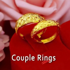 Nhẫn Đôi, Nhẫn Cưới Cho Nam Và Nữ Mạ Vàng Jewelry Vàng Cát Việt Nam 18k - Khắc Bằng 999 Độ Mở Có Thể Điều Chỉnh Được Thời Trang Dành PVN7747