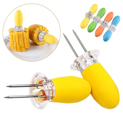 🌽 Nĩa Nướng Ngô / Xiên BBQ Thép Không Gỉ – Tay Cầm Cao Su Chống Nóng PVN9193