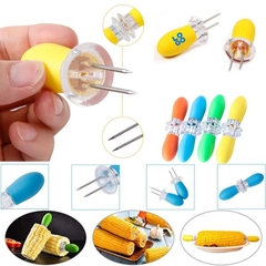 🌽 Nĩa Nướng Ngô / Xiên BBQ Thép Không Gỉ – Tay Cầm Cao Su Chống Nóng PVN9193