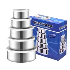 🥗 Bộ 5 Thố Inox 304 Có Nắp Đậy Đa Năng PVN9072