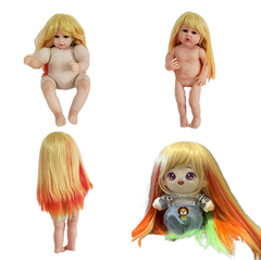 {ĐỦ MÀU} TÓC TƠ GIẢ CHỊU NHIỆT CHO BÚP BÊ TÁI SINH vòng Đầu 30 cm 50 cm = 20 inch Doll + vòng Đầu 34 cm 55 cm = 22 inch Doll, búp bê mini 20 cm (Ixdoll)