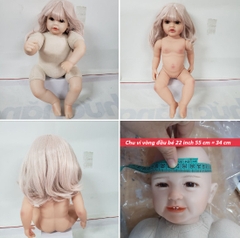{ĐỦ MÀU} TÓC TƠ GIẢ CHỊU NHIỆT CHO BÚP BÊ TÁI SINH vòng Đầu 30 cm 50 cm = 20 inch Doll + vòng Đầu 34 cm 55 cm = 22 inch Doll, búp bê mini 20 cm (Ixdoll)