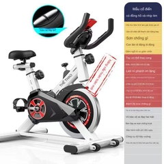 Xe Đạp Tập thể thao Đen Trắng tận nhà iD0 BIKE Cao Cấp, Touch Nhịp Tim combo phụ kiện thời trang đi kèm theo