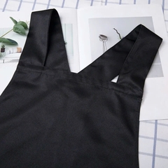 Tạp Dề Màu Đen Đa Năng Treo Cổ Trơn Vải Kaki Dài 70 x 61 Cm PVN7723