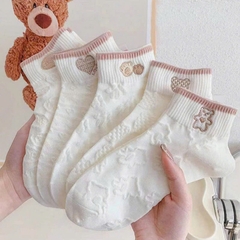 (Đủ Mẫu} Set 5 Đôi Tất Vớ Nam Nữ Cổ Cao Chất Liệu Cotton Dày Dặn, Khử Mùi Thoáng Khí Hoạ Tiết Hoa Cỏ Siêu Dễ Thương