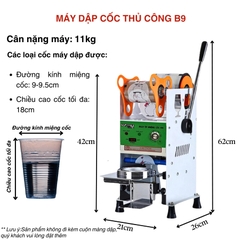 Máy Dập Cốc YILI B9 Máy Ép Miệng Ly Nhựa Thủ Công, Máy Dập Nắp Cốc Trà Sữa Bảo Hành 12 Tháng