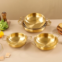 Chảo/Nồi Inox Mạ Vàng Cao Cấp – Dùng Được Bếp Từ – Size 19/21/23cm