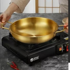 Chảo/Nồi Inox Mạ Vàng Cao Cấp – Dùng Được Bếp Từ – Size 19/21/23cm