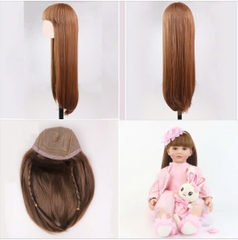 {ĐỦ MÀU} TÓC TƠ GIẢ CHỊU NHIỆT CHO BÚP BÊ TÁI SINH vòng Đầu 30 cm 50 cm = 20 inch Doll + vòng Đầu 34 cm 55 cm = 22 inch Doll, búp bê mini 20 cm (Ixdoll)
