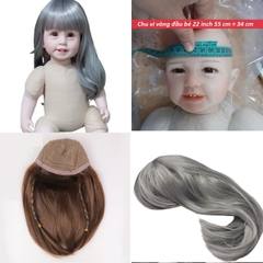 {ĐỦ MÀU} TÓC TƠ GIẢ CHỊU NHIỆT CHO BÚP BÊ TÁI SINH vòng Đầu 30 cm 50 cm = 20 inch Doll + vòng Đầu 34 cm 55 cm = 22 inch Doll, búp bê mini 20 cm (Ixdoll)