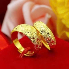 Nhẫn Đôi, Nhẫn Cưới Cho Nam Và Nữ Mạ Vàng Jewelry Vàng Cát Việt Nam 18k - Khắc Bằng 999 Độ Mở Có Thể Điều Chỉnh Được Thời Trang Dành PVN7747