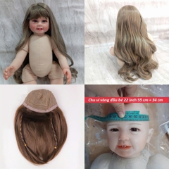 {ĐỦ MÀU} TÓC TƠ GIẢ CHỊU NHIỆT CHO BÚP BÊ TÁI SINH vòng Đầu 30 cm 50 cm = 20 inch Doll + vòng Đầu 34 cm 55 cm = 22 inch Doll, búp bê mini 20 cm (Ixdoll)