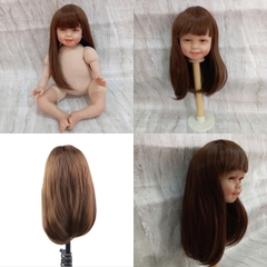 {ĐỦ MÀU} TÓC TƠ GIẢ CHỊU NHIỆT CHO BÚP BÊ TÁI SINH vòng Đầu 30 cm 50 cm = 20 inch Doll + vòng Đầu 34 cm 55 cm = 22 inch Doll, búp bê mini 20 cm (Ixdoll)