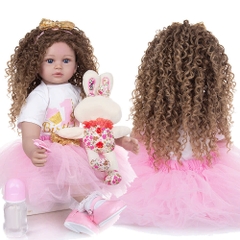 {ĐỦ MÀU} TÓC TƠ GIẢ CHỊU NHIỆT CHO BÚP BÊ TÁI SINH vòng Đầu 30 cm 50 cm = 20 inch Doll + vòng Đầu 34 cm 55 cm = 22 inch Doll, búp bê mini 20 cm (Ixdoll)