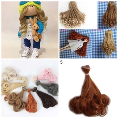 {Đủ Màu} Tép Tóc Giả 5 cm, 15 cm, 25 cm Dán Cho Búp Bê Chịu Nhiệt Độ Cao