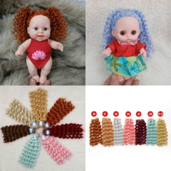 {Đủ Màu} Tép Tóc Giả 5 cm, 15 cm, 25 cm Dán Cho Búp Bê Chịu Nhiệt Độ Cao