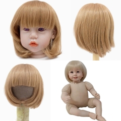 {ĐỦ MÀU} TÓC TƠ GIẢ CHỊU NHIỆT CHO BÚP BÊ TÁI SINH vòng Đầu 30 cm 50 cm = 20 inch Doll + vòng Đầu 34 cm 55 cm = 22 inch Doll, búp bê mini 20 cm (Ixdoll)