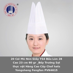 {Đủ Loại, Giá Sỉ, Giá Bán Buôn) Combo 20 Cái Mũ Nón Giấy 60 gr Sợi thực vật Hàng Cao Cấp Chef hats Yongsheng Fengfan