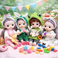 [Đủ mẫu] Búp Bê bjd 12 Khớp 15 cm - BJD 1/8 Mắt 3D Dolls (Tặng áo + giày ngẫu nhiên)