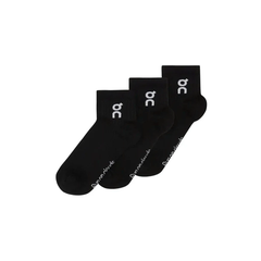 Vớ Thể Thao Unisex On Running Logo Sock Mid 3P ( 3 đôi ) - Đen