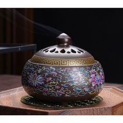 Lư Xông Trầm Hương - Đỉnh Đốt Nhang Bằng Gốm Sứ Cao Cấp Có Hoa Văn Chạm Khắc rồng, sen, chú