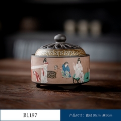 Thác Khói Trầm Hương hình trụ - lư gốm xông trầm Bằng Gốm Sứ Trang Trí