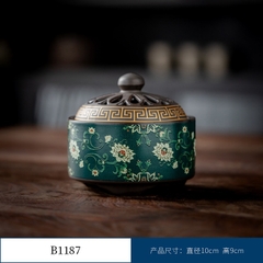 Thác Khói Trầm Hương hình trụ - lư gốm xông trầm Bằng Gốm Sứ Trang Trí