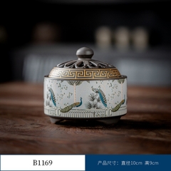 Thác Khói Trầm Hương hình trụ - lư gốm xông trầm Bằng Gốm Sứ Trang Trí