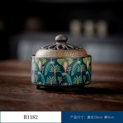 Thác Khói Trầm Hương hình trụ - lư gốm xông trầm Bằng Gốm Sứ Trang Trí