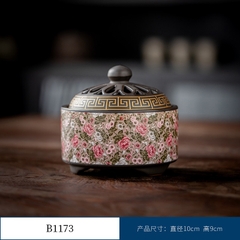 Thác Khói Trầm Hương hình trụ - lư gốm xông trầm Bằng Gốm Sứ Trang Trí