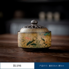 Thác Khói Trầm Hương hình trụ - lư gốm xông trầm Bằng Gốm Sứ Trang Trí