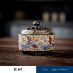 Thác Khói Trầm Hương hình trụ - lư gốm xông trầm Bằng Gốm Sứ Trang Trí