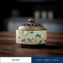 Thác Khói Trầm Hương hình trụ - lư gốm xông trầm Bằng Gốm Sứ Trang Trí