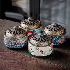 Thác Khói Trầm Hương hình trụ - lư gốm xông trầm Bằng Gốm Sứ Trang Trí