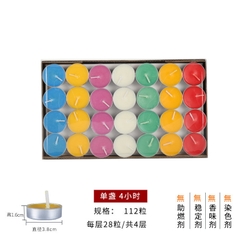 Nến Thơm - Nến Bơ Cúng Phật hộp 100 viên cháy 4h Đủ Màu, Không Mùi Không Khói