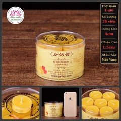 Nến Thơm - Nến Bơ Cúng Phật hộp 100 viên cháy 4h Đủ Màu, Không Mùi Không Khói