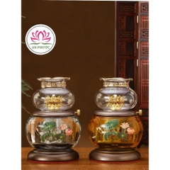 Đèn Dầu - Đèn Dầu Thờ Cúng Phật Pha Lê mã 050