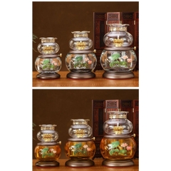 Đèn Dầu - Đèn Dầu Thờ Cúng Phật Pha Lê mã 050