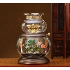 Đèn Dầu - Đèn Dầu Thờ Cúng Phật Pha Lê mã 050