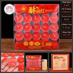 Nến Thơm - Nến Bơ Cúng Phật hộp 100 viên cháy 4h Đủ Màu, Không Mùi Không Khói