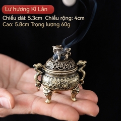 Lư Hương Hạc Cung Đình 100g – Lò Đốt Trầm Kim Loại Vạn Thọ – Kèm Đế Chống Cháy & Lỗ Cắm Nhang + Nhang Vân Mây