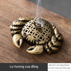 Lư Hương Hạc Cung Đình 100g – Lò Đốt Trầm Kim Loại Vạn Thọ – Kèm Đế Chống Cháy & Lỗ Cắm Nhang + Nhang Vân Mây