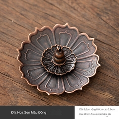 Lư Hương Hạc Cung Đình 100g – Lò Đốt Trầm Kim Loại Vạn Thọ – Kèm Đế Chống Cháy & Lỗ Cắm Nhang + Nhang Vân Mây