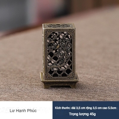 Lư Hương Hạc Cung Đình 100g – Lò Đốt Trầm Kim Loại Vạn Thọ – Kèm Đế Chống Cháy & Lỗ Cắm Nhang + Nhang Vân Mây